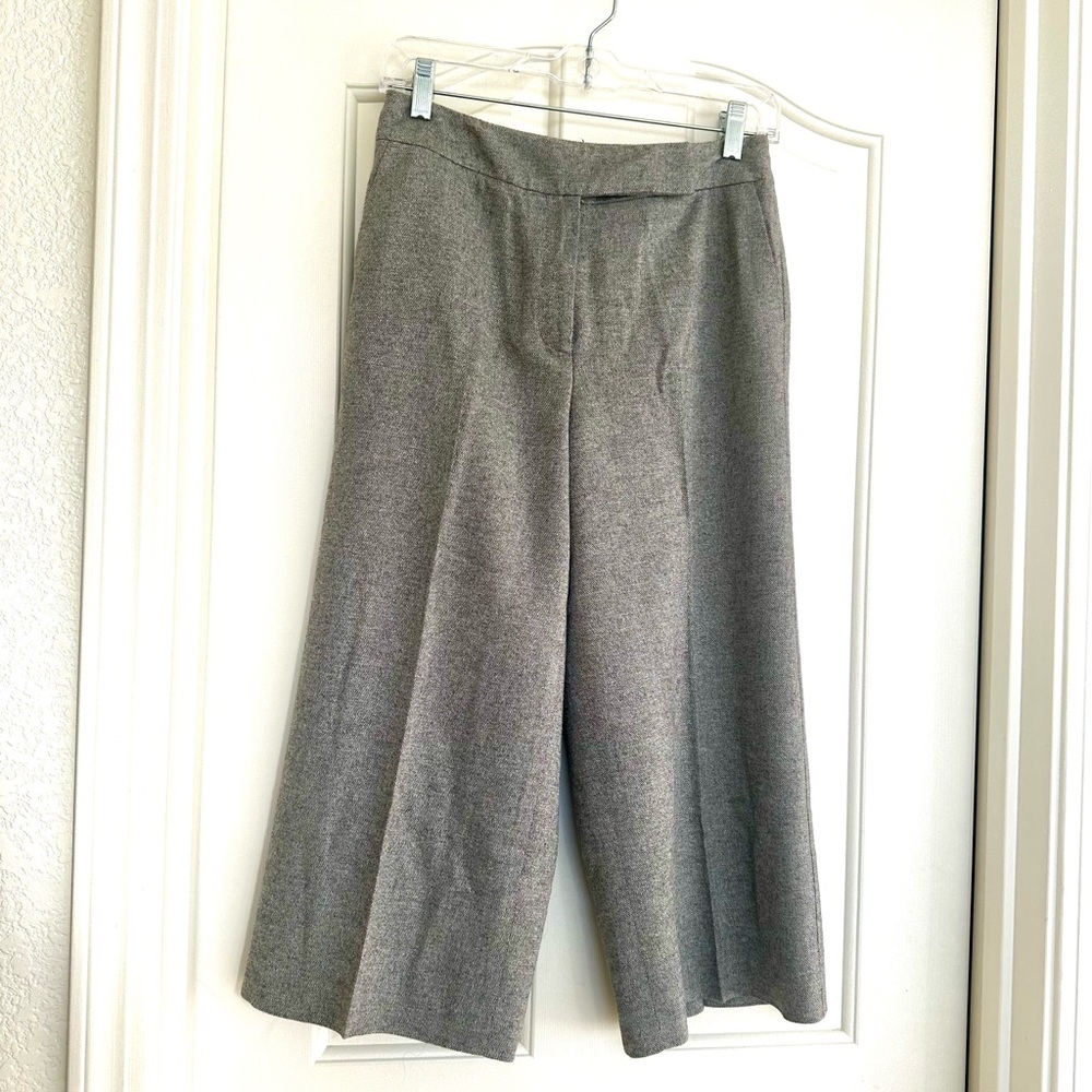 NWOT: Talbots Italian Fabric Tweed Palazzo Full Lined Cropped Wide Leg Pants